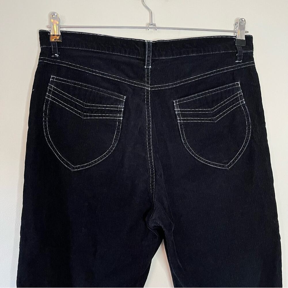 Lykke Wullf Cowboy Corduroy High Rise Retro Tapered Cropped Pant Black Large - Picture 8 of 9